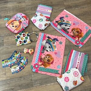 Paw Patrol Bundle -Qty 2 twin Sheet Sets, 2-Bags, assorted Books & Beanie Doll